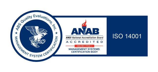 ABS Quality Evaluations — ISO 14001 certified, ANAB accredited