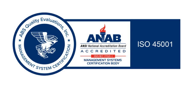 ABS Quality Evaluations — ISO 45001 certified, ANAB accredited