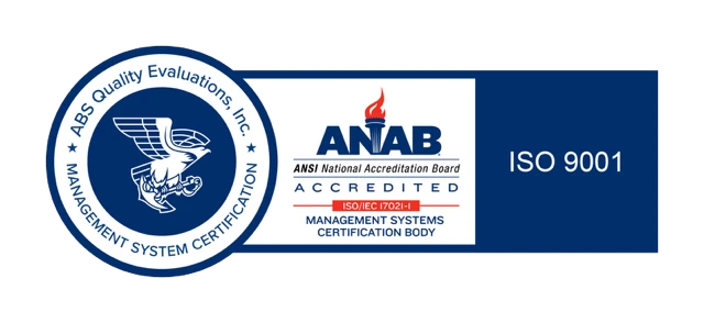 ABS Quality Evaluations — ISO 9001 certified, ANAB accredited