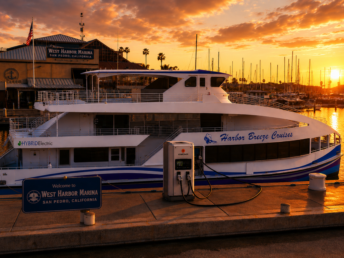 El Escudo electric vessel at West Harbor charging station