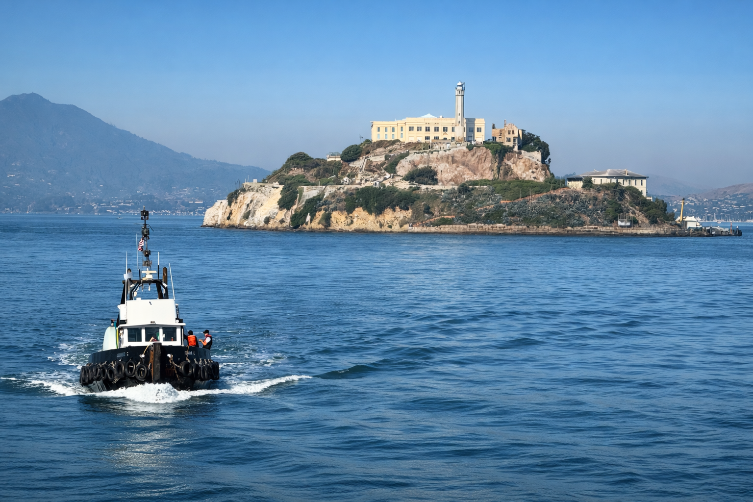 Sammy G vessel delivering supplies to Alcatraz Island